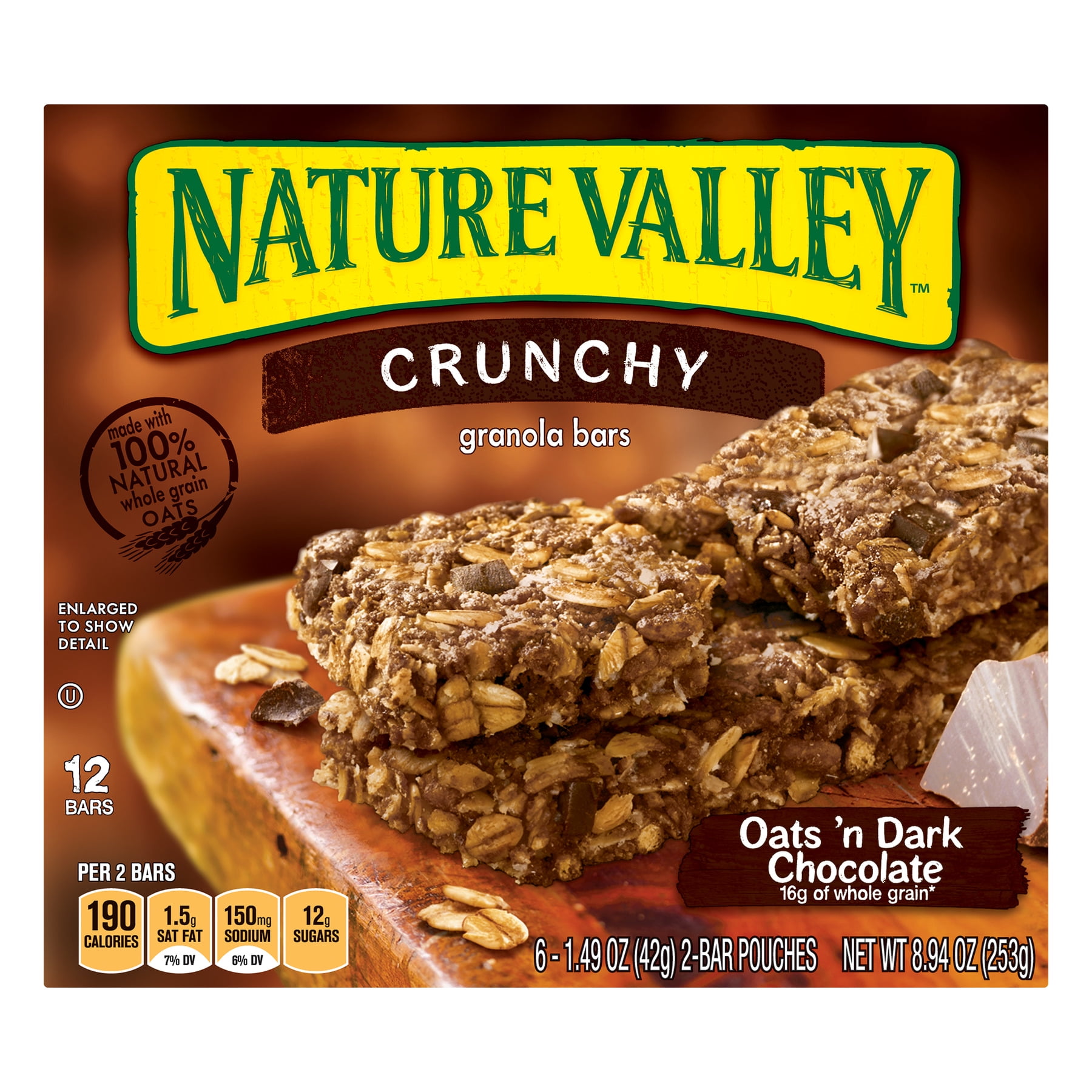 Nature Valley Granola Bars, Crunchy Oats & Dark Chocolate, 6 ct, 8.94