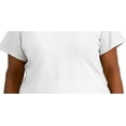 thumbnail image 3 of ANNE KLEIN Womens White Scalloped Short Sleeve Round Neck T-Shirt Plus 1X, 3 of 3