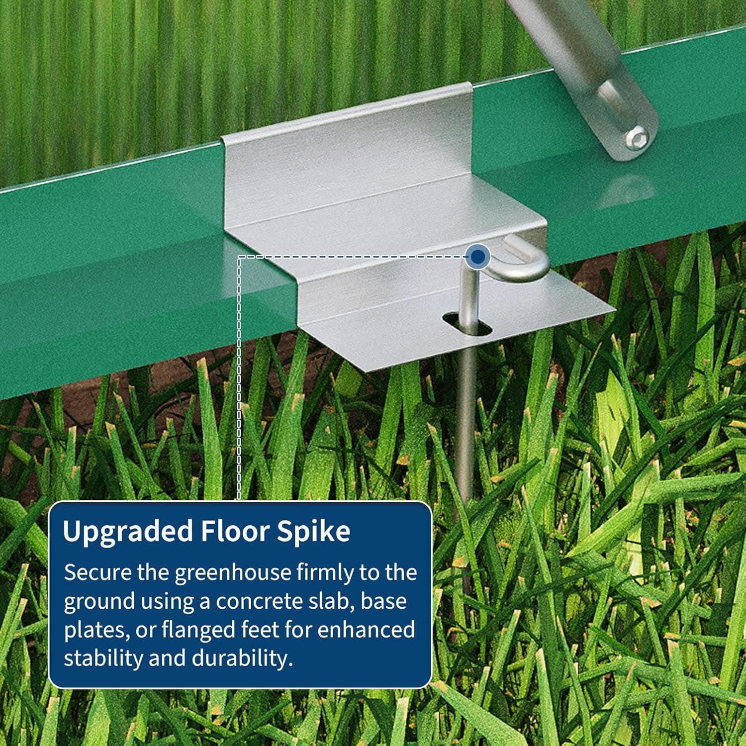 EastVita 6 x 6ft Walk-in Greenhouse Heavy-Duty Aluminum Frame Polycarbonate Panels Easy Assembly Roof Vent Ground Anchors Sliding Lockable Door for Backyard Green