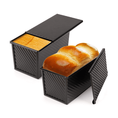 

Loaf Pan 2 Pack Non-Stick Bread Pan with Lid Carbon Steel Bread Toast Box Mold with Cover for Bakeware Bread
