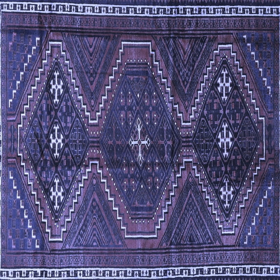 Ahgly Company Indoor Square Persian Blue Traditional Area Rugs, 6' Square