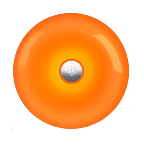Donut Lamp, Orange Shade, 8X2 in Round Fixture, Touch Light Lamp, Rechargeable Wall Sconce, Ambient Lighting Bedroom, 1 Pc, 1 Pc Charging Cord