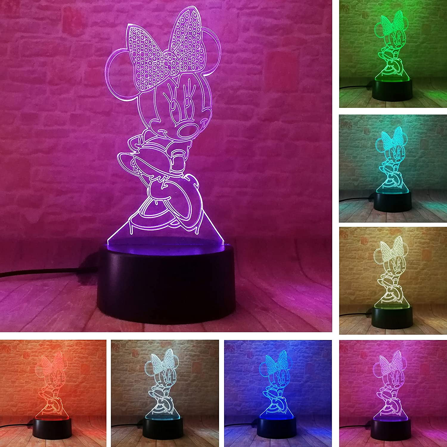 Buy AVEKI Cartoon Mickey Minnie Mice LED Light 7 Color Auto Change