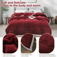 thumbnail image 6 of Eurhowing 70"×80" Flannel Blanket for Couch Bed, Soft Cozy 3-Layer Quilted Plush Throw Blanket, All Season Thick Warm Fleece Blanket, Wine Red, 6 of 9