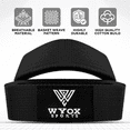 thumbnail image 5 of WYOX Figure 8 Lifting Straps – Heavy Duty Wrist Wraps for Deadlifts, Strength Training, Squats, Barbell & Weightlifting (Black), 5 of 7