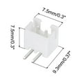 thumbnail image 2 of 2,54mm Conector 2 Pasadores Macho Adaptador Recto Ángulo Pasadores Encabezado Blanco Zócalo para Cable a Placa Conexión, Paquete de 50, 2 of 7