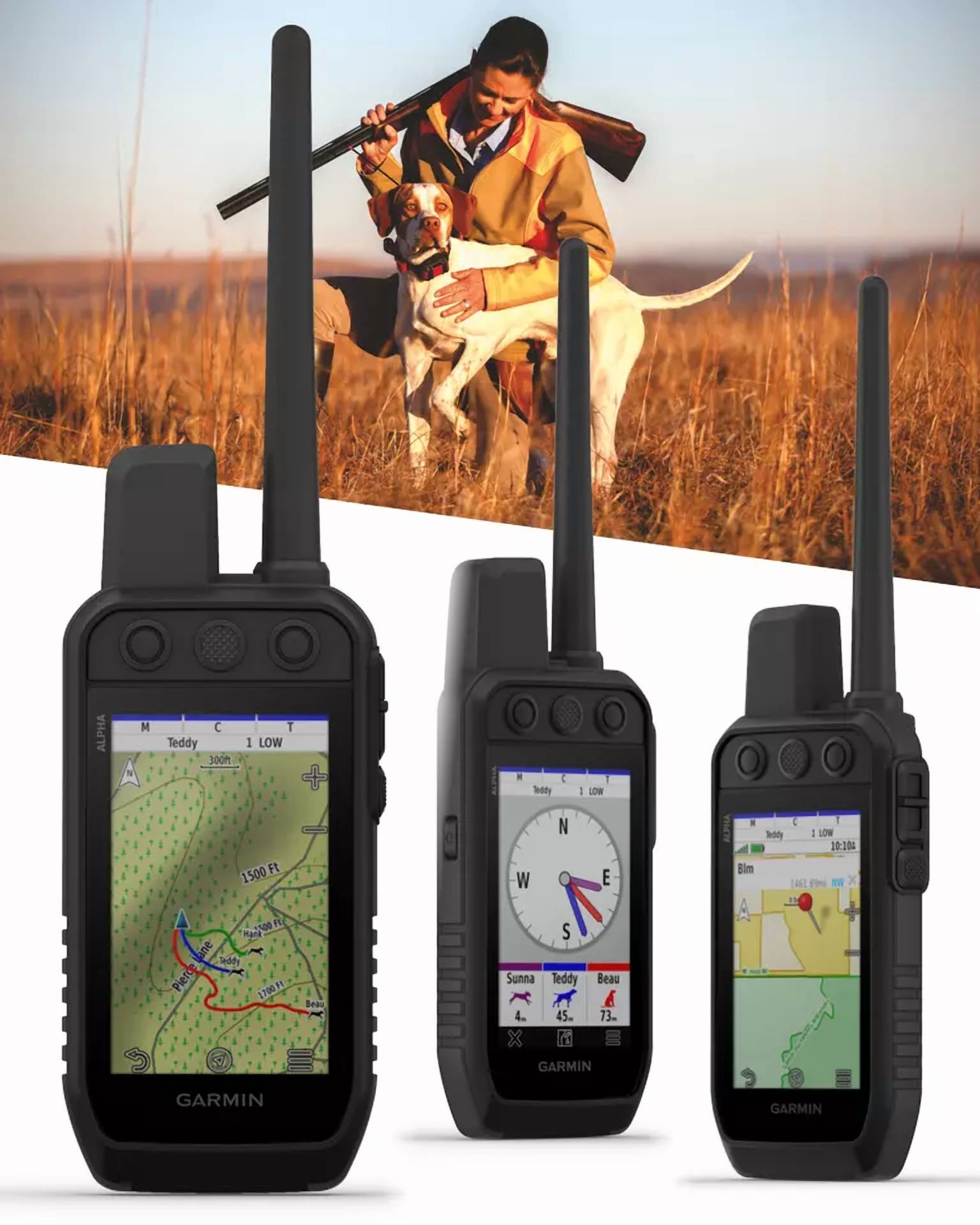 Garmin Alpha 200 Plus Dog Tracking and Training Handheld GPS, 3.5” Touchscreen, Track and Train Up to 20 Dogs from 9 Miles