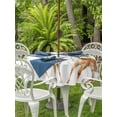 thumbnail image 2 of Outdoor Tablecloth with Umbrella Hole and Zipper, Spring Botanical Round Table Cloth 60 Inch Waterproof Tablecloth, Watercolor Leaves Deers Birds Country Picnic Table Cover for Patio Camping, 2 of 7