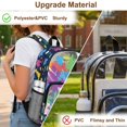 thumbnail image 6 of ZIATUBLES Clear Backpack for School, Heavy Duty Fabric & PVC Transparent Bookbag with Rocking Dinosaur Paint Splatter Print, Large Capacity See Through Bag for College Women Men Travel, 6 of 7