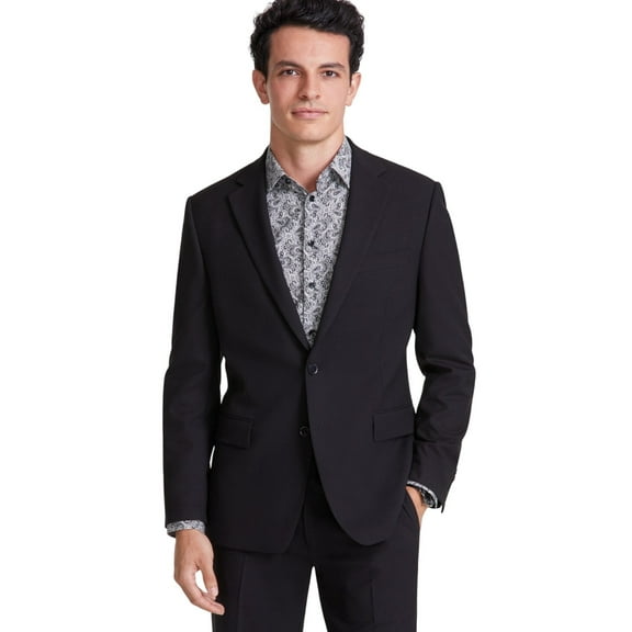 Tallia Mens Classic fit Suit Jacket Blazer 44 L Black Solid