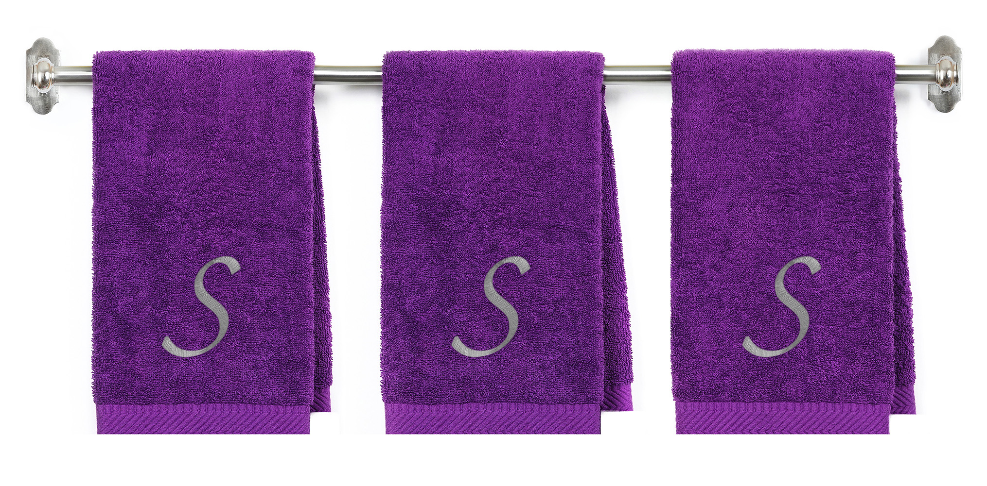 Embroidered Terry Cotton Hand Towel for Bathroom and Kitchen