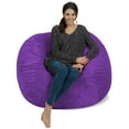 thumbnail image 2 of Chill Sack Bean Bag Chair, Memory Foam Lounger with Ultra Fur Cover, Kids, Adults, 4 ft, Purple, 2 of 6