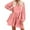 Pink, variant on TIHLMK Black Dress Women Summer Dress V-Neck Solid Long Sleeve Casual Loose Flowy Swing Dress