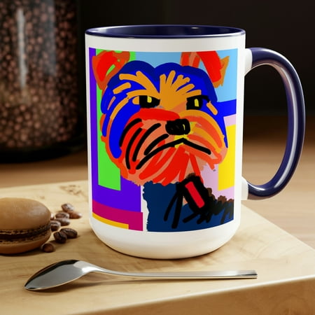 

Henri Matisse Inspired Yorkshire Terrier Coffee Mug Original Art Gift Idea
