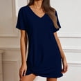 thumbnail image 2 of yillto Women Short Sleeve Dress Casual Summer Crewneck Sleepshirts Pajamas Sleepwear Nightshirts, 2 of 7