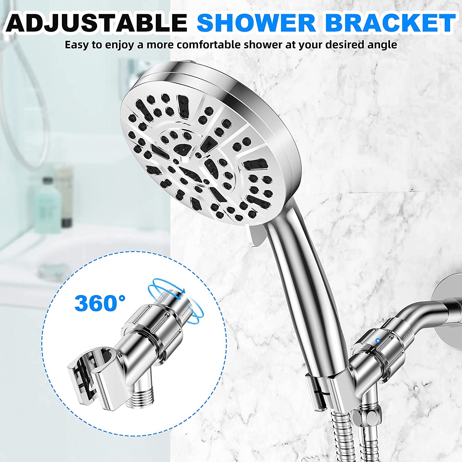 Yezivo 10-Mode Handheld Shower Head with 59-Inch Hose photo 8