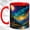 Red, variant on Gem Art Dragon Coffee Mug, Fantasy Dragon Mug, Ceramic 11 oz