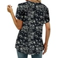 thumbnail image 5 of KISSMODA Womens V Neck Short Sleeve Summer Tops Button Down Pleated Tunic Tops Shirts S-3XL, 5 of 5