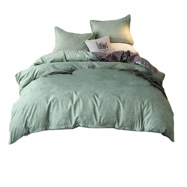 Maplenight Ensemble de Literie Complet Premium 3 Pcs, Ensemble de Draps, Draps Rafraîchissants pour Dormeurs Ayant Chaud - Polyester Doux, Design Élégant Réversible, Vert Lavable à la Machine