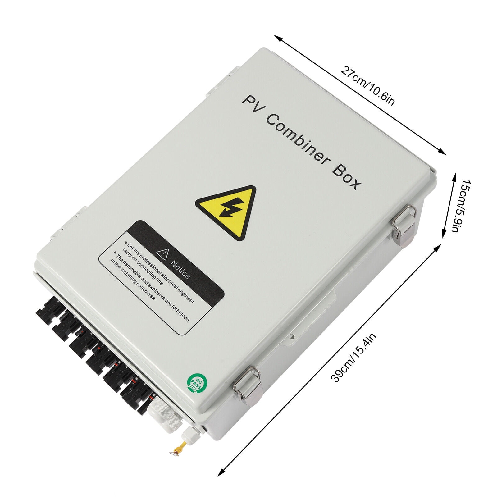 6 String Solar PV Combiner Box 63A Circuit Breaker Junction Box for Solar Panels