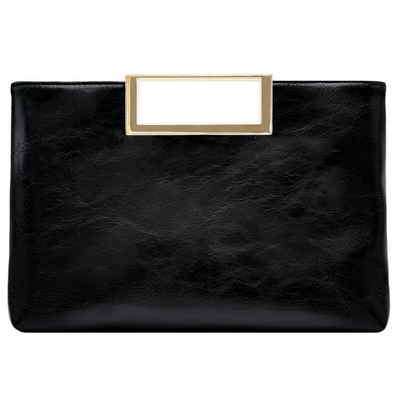 Milisente Women Top Handle Clutch Purse PU Leather Envelope Evening Bags For Formal Party Work(Black)