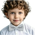thumbnail image 4 of Xfvqtps Boys Bow Tie Solid Color Bowties Adjustable Neckties for Uniform School Party Gray, 4 of 7