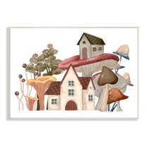 Stupell Industries Cozy Cottages Whimsical Mushroom Town Botanical Forest Painting Unframed Art Print Wall Art, Design by Ziwei Li