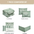 thumbnail image 5 of Nanshing Therese 7 Piece Damask Comforter Set , Sage , King Size , Jacquard with matching solid piecework, 5 of 6