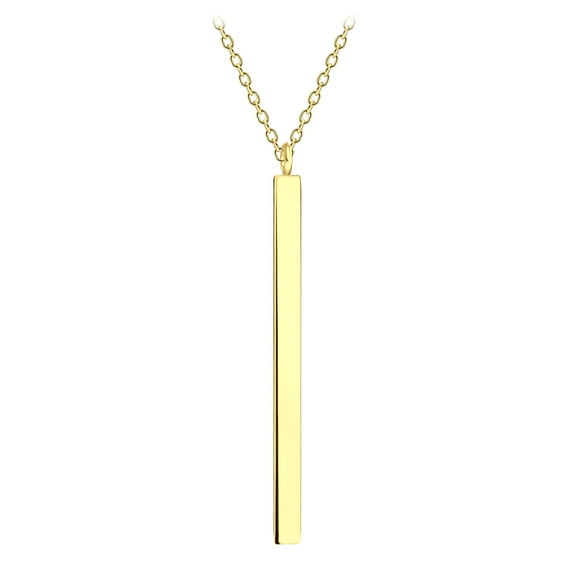 14K Gold Plated 925 Sterling Silver 45cm x 1.2mm Bar Necklace