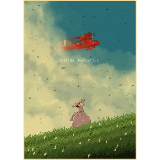 Póster Retro de la serie de Anime, decoración de la habitación de papel Kraft Spirited Away, póster de decoración de pared