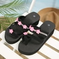 thumbnail image 3 of Dakaela Women's Wedge Flip Flops Flower Summer Beach Thong Sandals Yoga Mat Walking Platform Shoes, 3 of 6
