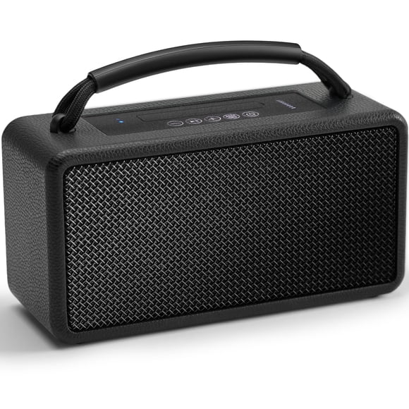 DINDIN Portable Bluetooth Speaker: 80W (Peak), 20H Playtime, Loud Wireless Wood Speakers with Bass, AUX and USB Input, Subwoofer,