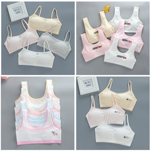 3pcs Children Girl Bra Underwear Puberty Girls Children's Tops Kids Theme of love Underwear Bra Vest Children Teenage Clothing3pcs random311 He Qiyong unisex