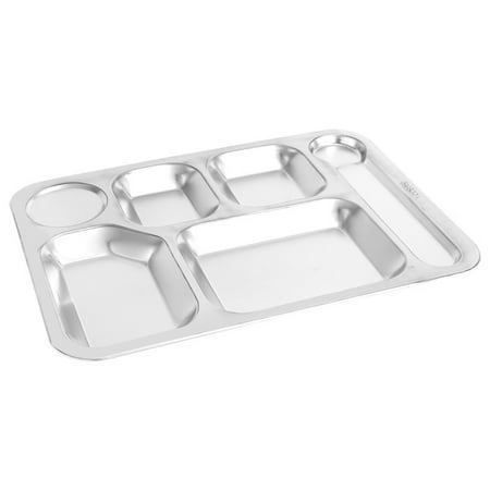 

Durable Stainless Steel Trays Divided Dinner Plate Lunch Container Food Tray