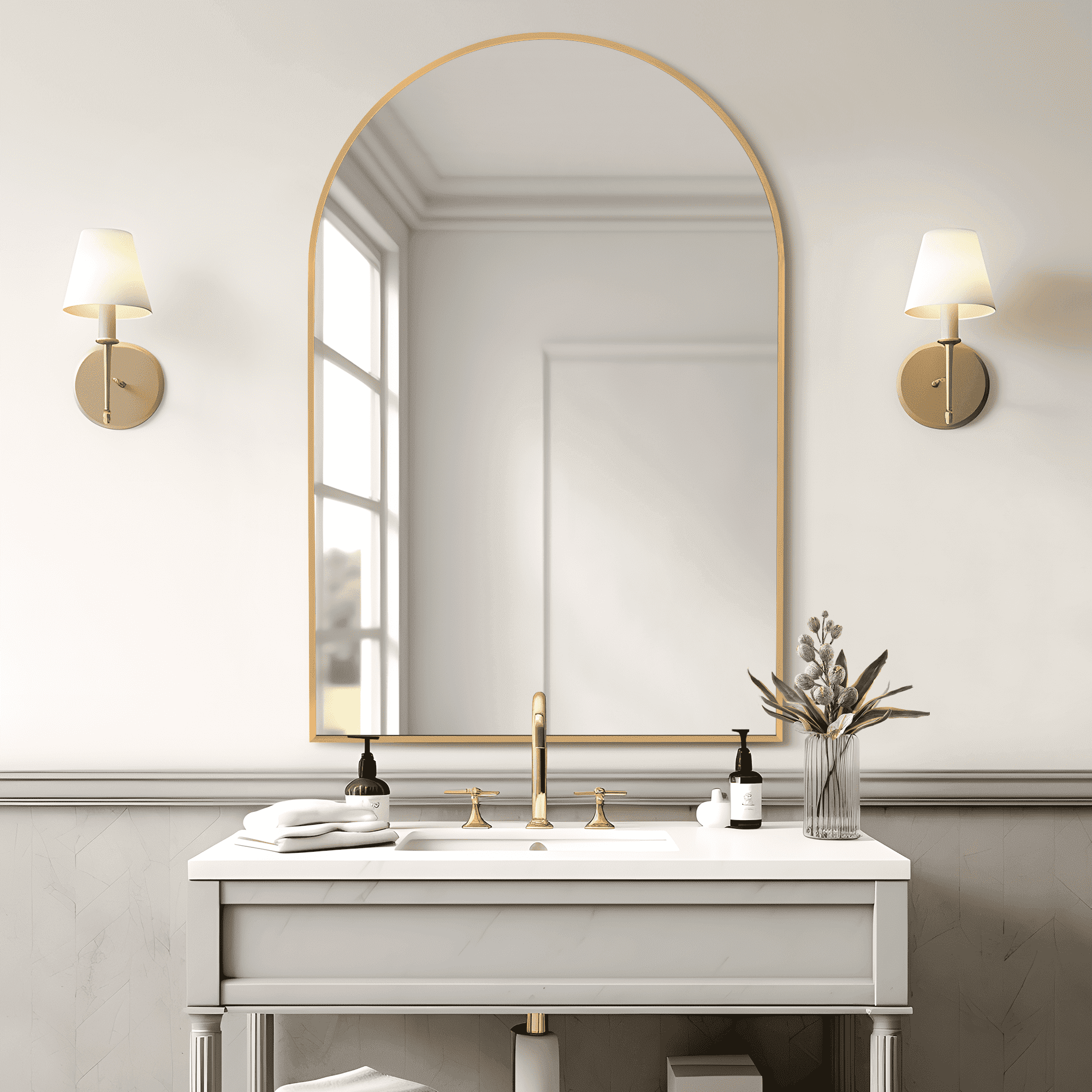 MAYEERTY 36x24 Wall Mounted Vanity Mirror Modern Bathroom Vanity Mirror for Bedroom