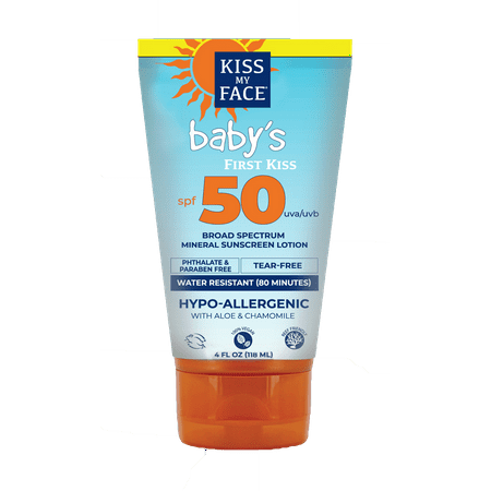 Kiss My Face Mineral Sunscreen Baby's First Kiss Pampering Lotion, 4.0 FL OZ