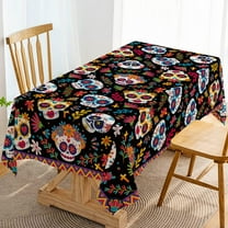 Dia DE Los Muertos Tablecloth Day of The Dead Sugar Skull Decor Mexican Fiesta Halloween Themed Party Decoration Kitchen Dining Room Table Cloth (60" x 84")