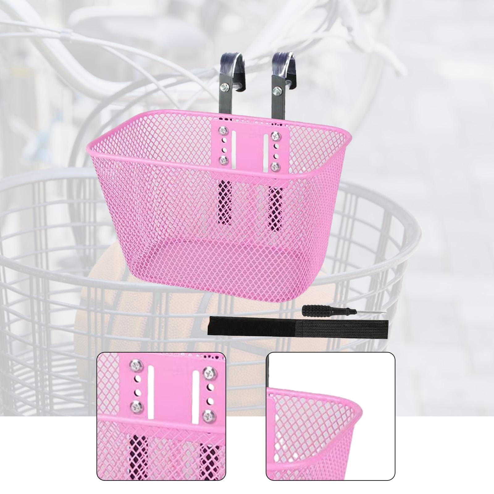 Kids Bike Basket Children Bicycle Basket Front Storage Sturdy Metal Construction for Boys and Girls Tricycles
