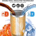 thumbnail image 3 of 30oz Tumbler with Handle, Insulated Stainless Steel Cup with Flip Straw Lid, Leak-Proof & Cup Holder Friendly for Travel and Sports ,Wood Print, 3 of 6