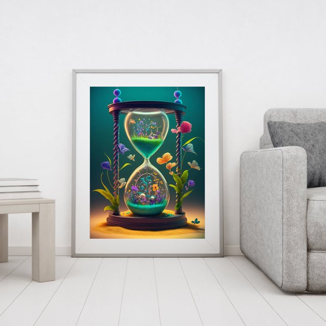 Cuadros Decorativos 5D bricolaje taladro redondo completo diamante pintura tiempo embudo Kit decoración del hogar arte artesanía Wdftyju embutido en tela
