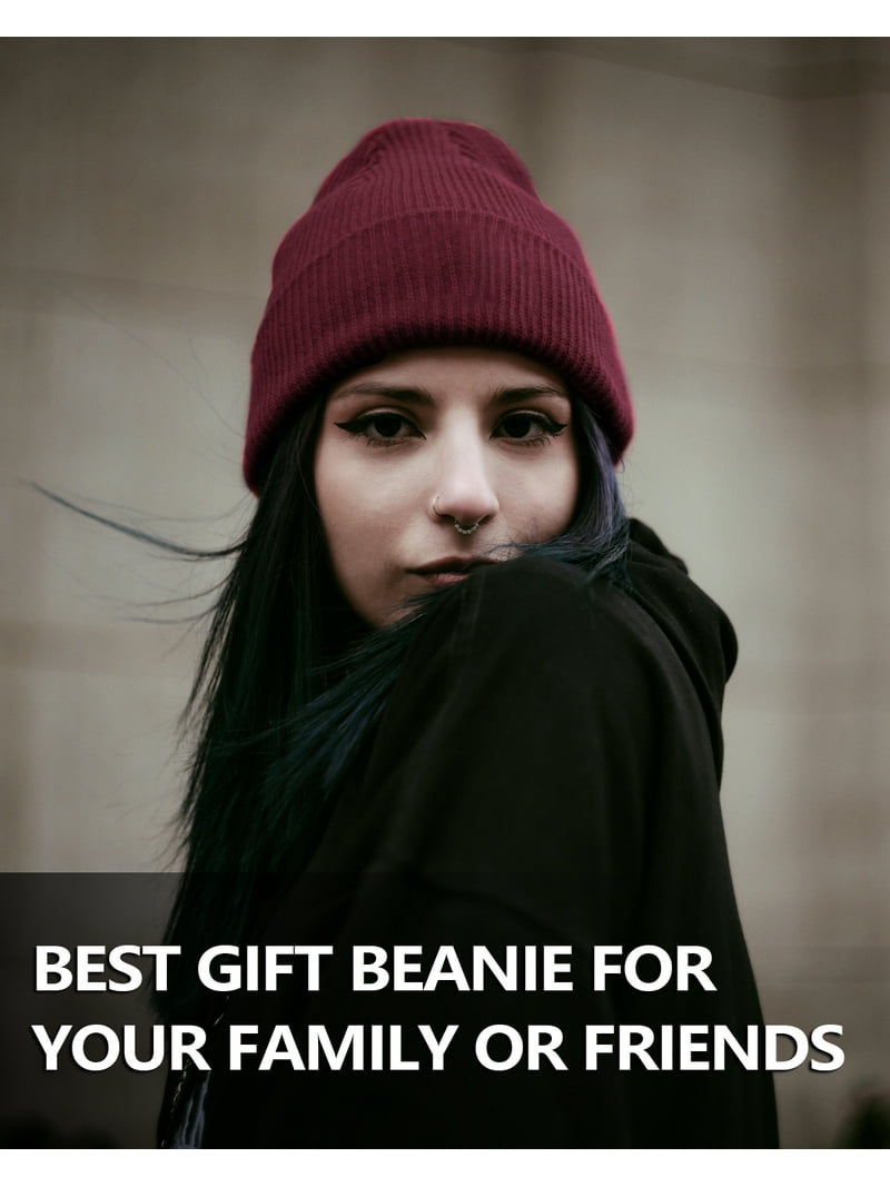 Zylioo Large Knit Beanie Hats,Stretchy Warm Stocking Hats For Big
