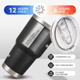 thumbnail image 3 of 30oz Tumbler Stainless Steel Vacuum Insulated Water Coffee Tumbler Cup Double Wall Powder Coated Spill-Proof Travel Mug Thermal Cup for Home Outdoor Black, 3 of 6