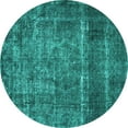 thumbnail image 1 of Ahgly Company Indoor Round Oriental Turquoise Blue Industrial Area Rugs, 3' Round, 1 of 4