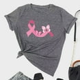 thumbnail image 2 of Luxalzxs Pink Ribbon Shirts for Women Breast Cancer Awareness T Shirts Ribbon Butterfly Graphic Print Tee Inspirational Breast Cancer Tops, 2 of 5