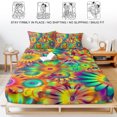 thumbnail image 5 of Queen Size Fitted Sheet Set - Colorful Flower 3 Piece Bedding Sets 16" Deep Pocket Fitted Sheet with 2 Pillowcases, Boho Abstract Sunflowers Vintage Blossom Brushed Microfiber Hotel Luxury Bed Sheets, 5 of 9