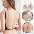 thumbnail image 1 of Noyal Backless Bra Invisible Wedding Bra Deep U Low Back Push Up Seamless Lingerie Bra for Women, 1 of 16