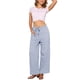 thumbnail image 2 of Pantalones anchos casuales para mujer INSPIRE CHIC con cintura elástica ajustable y nudos, con bolsillos, tamaño S, color azul, 2 of 6