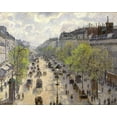 thumbnail image 2 of Pissarro, Camille 14x12 Black Ornate Wood Framed with Double Matting Museum Art Print Titled - Boulevard Montmartre, Spring, 2 of 4