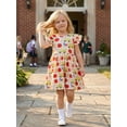 thumbnail image 6 of Toddler Baby Girls Summer Dress Cute Back to School Apple Pencil Print Flying Sleeve Dress, 6 of 8