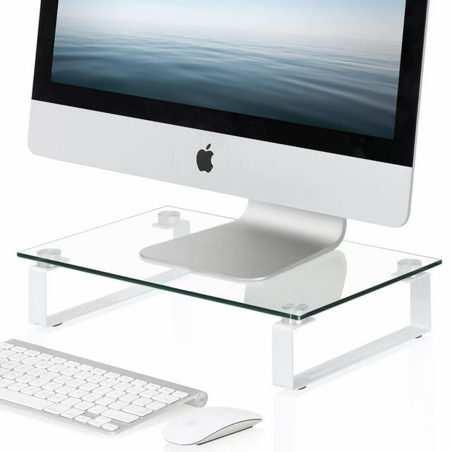 FITUEYES Support de Moniteur Clair Moderne pour Ordinateur Portable/pc/imprimante/tv, 15.2 Pouces